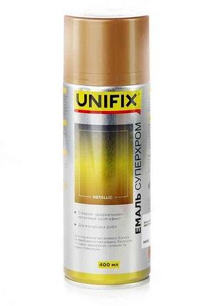 Фарба аерозольна 400мл бронза акрилова суперхром дзеркальна тм unifix