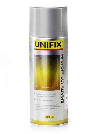 Фарба аерозольна 400мл срібло акрилова суперхром дзеркальна тм unifix