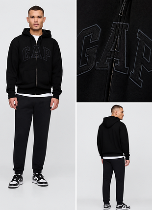 Gap zip hoodie black / геп мужское худи на молнии черный | оригинал | m, l, xl