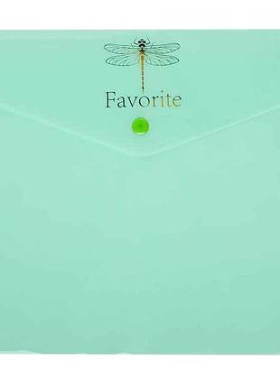 Папка-конверт на кнопке favourite, pastel, а4, мятная bm.3953-38 тм buromax