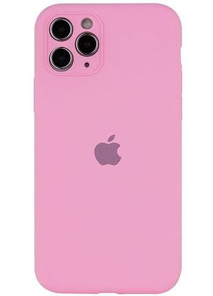 Чехол с защитой камеры silicone case full iphone 14 light pink