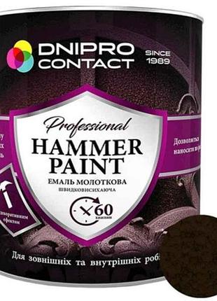 Эмаль молотковая шоколадная 0,75кг hammer paint тм dnipro contact