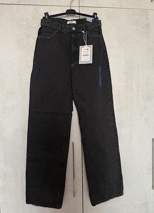Джинси pull&bear, чорні, wide leg (нові, з биркою)