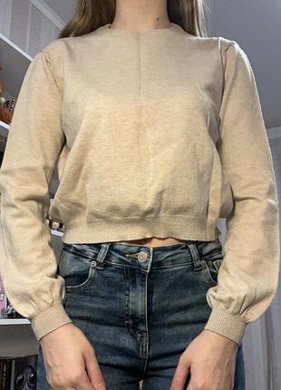 Кофтинка жіноча пуловер xs/s pull&bear бежева пісочна