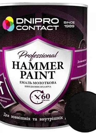 Эмаль молотковая черная 0,75кг hammer paint тм dnipro contact