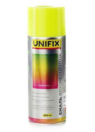 Краска аэрозольная 400мл желтый акриловая флуоресцентная ral 1026 тм unifix
