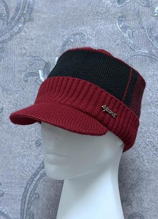 Зимняя женская кепка кепка клетка baker boy hat one size вязаная на подкладке плюш флис универсальный взрослый размер 54-58 зима шапка для женщины дев
