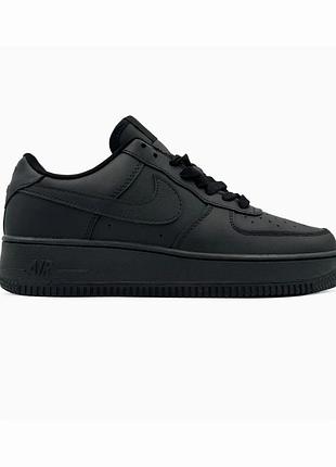 Nike air force 1 classic premium black (матова шкіра)