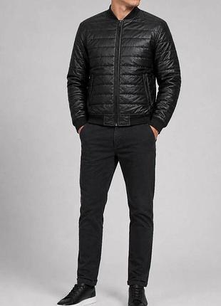 Куртка мужская однотонная экокожа, цвет черный, 243r716-5 xxxl, 54, xxxl