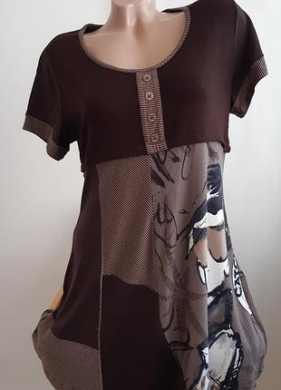 Мини платье, туника, тонкий трикотаж, размер l