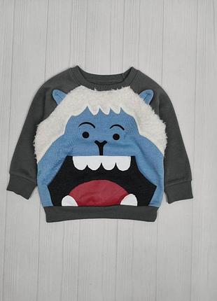 Толстовка на хлопчика old navy 86 см на 18 місяців сіра арт 3238
