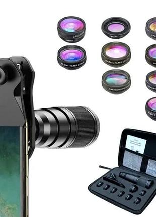 Набор сменных объективов и фильтров apexel apl-22xdg9 (10 в 1) для мобильного телефона