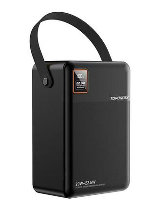 Портативний зарядний пристрій (повербанк) topomax travel series 80000 mah (4usb/type-c/micro/lightning/22.5w) чорний