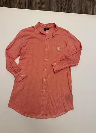 Удлиненная рубашка в полоску ralph lauren