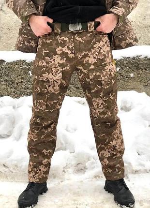 Зимние брюки пиксель soft shell viking молния по длине 44