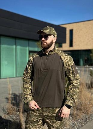 Військова тактична сорочка -убакс піксель еластан premium mm14