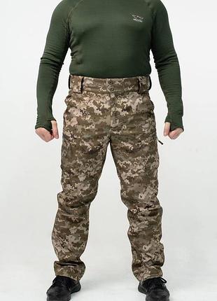 Утепленные военные брюки soft shell military пиксель m