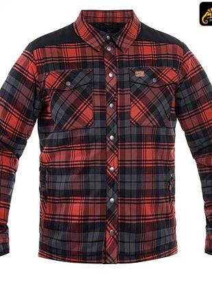 Сорочка helikon winter warden long sleeve - slate crimson plaid