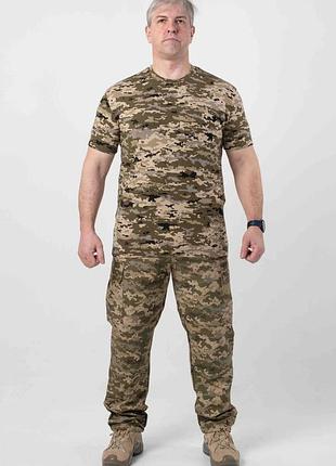 Комплект военный 2 в 1 полевой пиксель military mm14 брюки+футболка 52