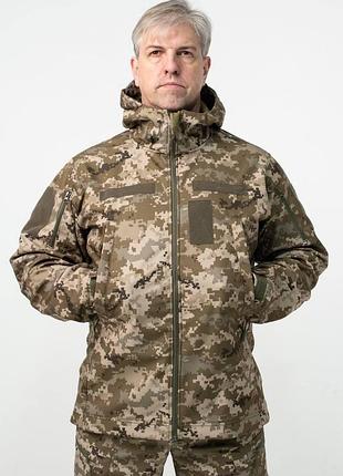 Военная куртка проклеенная пиксель утепленная на флисе, soft shell military баталы 5xl