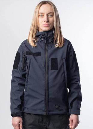 Куртка жіноча синя soft shell military lady дснс