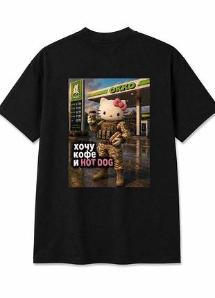 Футболка черная kitty окко l/xl