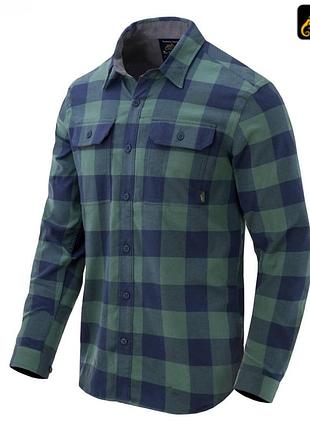 Сорочка helikon greyman polyester/nylon, moss green checkered