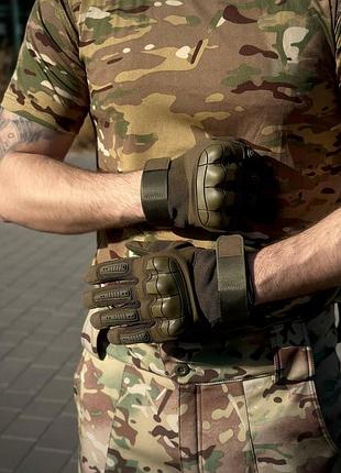 Тактичні військові рукавиці олива predator army olive xxl