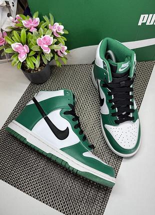 Оригинальные высокие кожаные кроссовки nike dunk
