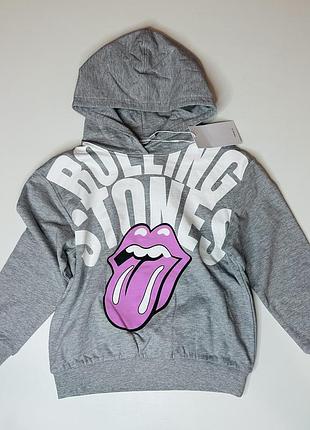 Новое с биркой утепленное худи с логотипом «rolling stones»