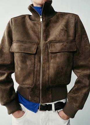 Куртка жіноча коричнева замшева zara new