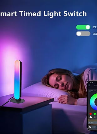 Розумна настільна rgb ic лампа smart light bar 27 см з пультом ду bluetooth та розумним таймером usb