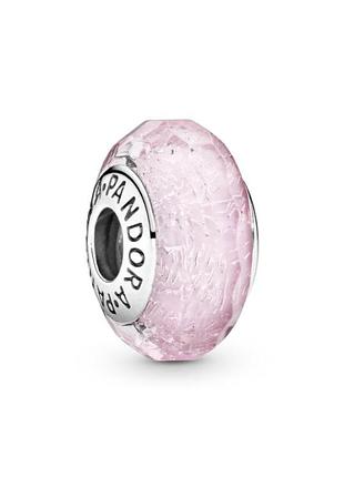 Намистина pandora из розового муранского стекла s925 ale, покрытие серебром