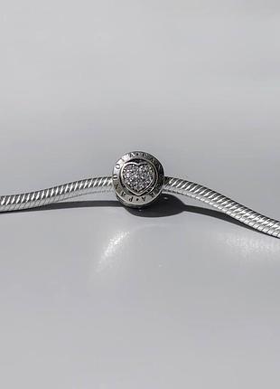 Намистина pandora «сердце с камнями» s925 ale, покрытие серебром