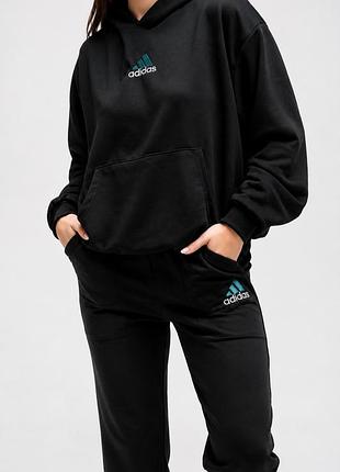 Женский спортивный костюм, цвет черный, размер 44-50 adidas, демисезонный
