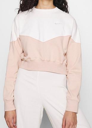 Жіночий укорочений світшот nike sportswear heritage crew fleece