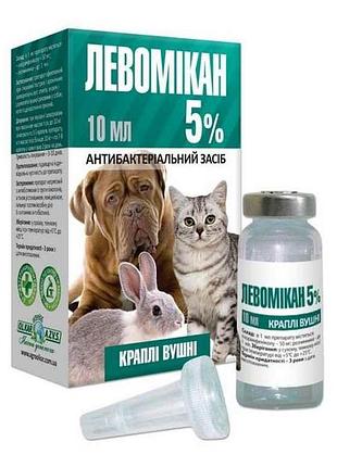 Краплі левомікан вушні 5% 10мл тм o.l.kar