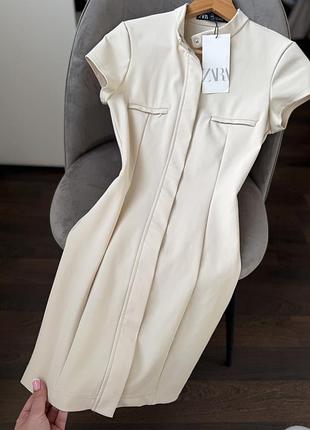 Бежевое платье zara