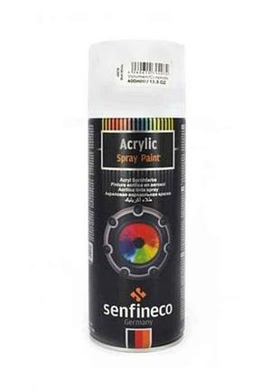 Акриловая краска-спрей acrylic spray paint 400мл белая матовая тм senfineco