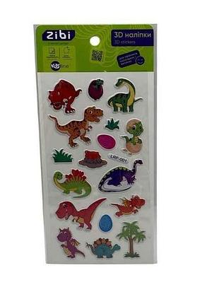 3d наклейки dino t-rex 1 18см тм zibi