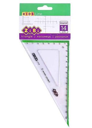 Угольник 140мм,90° 60° с салатовой полоской, kids line zb.5622-15 тм zibi