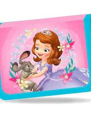 Пенал тканевый, 1 отдел. 2 отв. disney sofia 21*13,5*4см 930511 тм leader