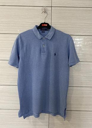 Блакитна футболка-поло polo ralph lauren classic fit (розмір m) оригінал