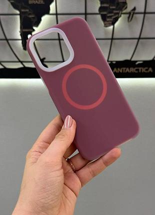Неоновий чохол з мікрофіброю для iphone 15 pro max,чохол-накладка для айфон 15 pro max ( бордовий)