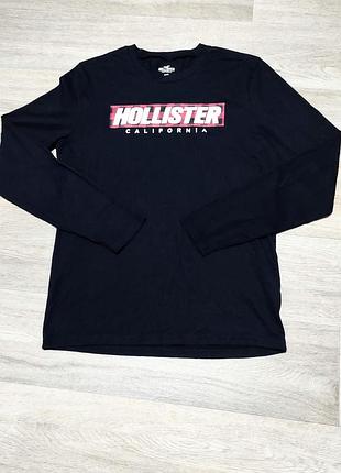 Чоловічий чорний лонгслів із принтом, розмір s.