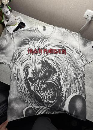 Чоловіча футболка gildan iron maiden axe eddie blacksplattered 2xl