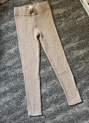 Бежеві вʼязані трикотажні штани легінси zara 140 9-10 років