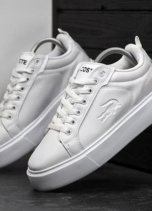 Кросівки чоловічі lacoste carnaby platform lite чорні демісезонні кеди із шкіри високої якості лакосте карнабі платформ лайт