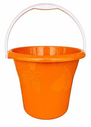 Ведро пластиковое soloplast 6 л для хозяйственных нужд в-06 2гатунок,оранжевое