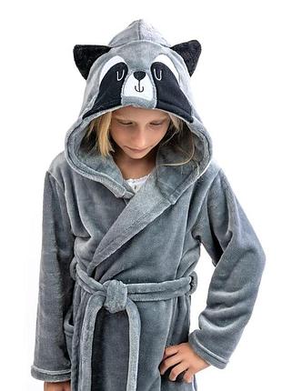 Красивый плюшевый подростковый халат (від 104 до 158 см) для девочки, халаты детские велсофт 152